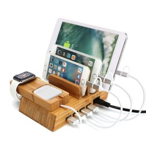 Multi-port Bamboo Charging Stand