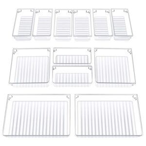 25 PCS Clear Plastic Drawer Organizers Set