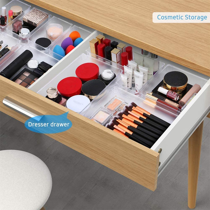 1130-p1coaj.jpg 25 PCS Clear Plastic Drawer Organizers Set - Image 4