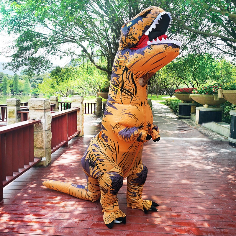 1537-aydwqz.jpg Inflatable Dinosaur Costume Jurassic Blow up Adults Kids Outfit Christmas - Image 2