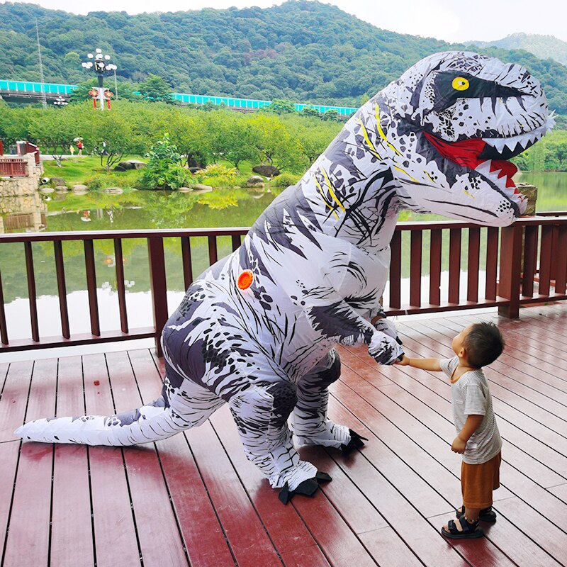 1537-nfhr96.jpg Inflatable Dinosaur Costume Jurassic Blow up Adults Kids Outfit Christmas - Image 3
