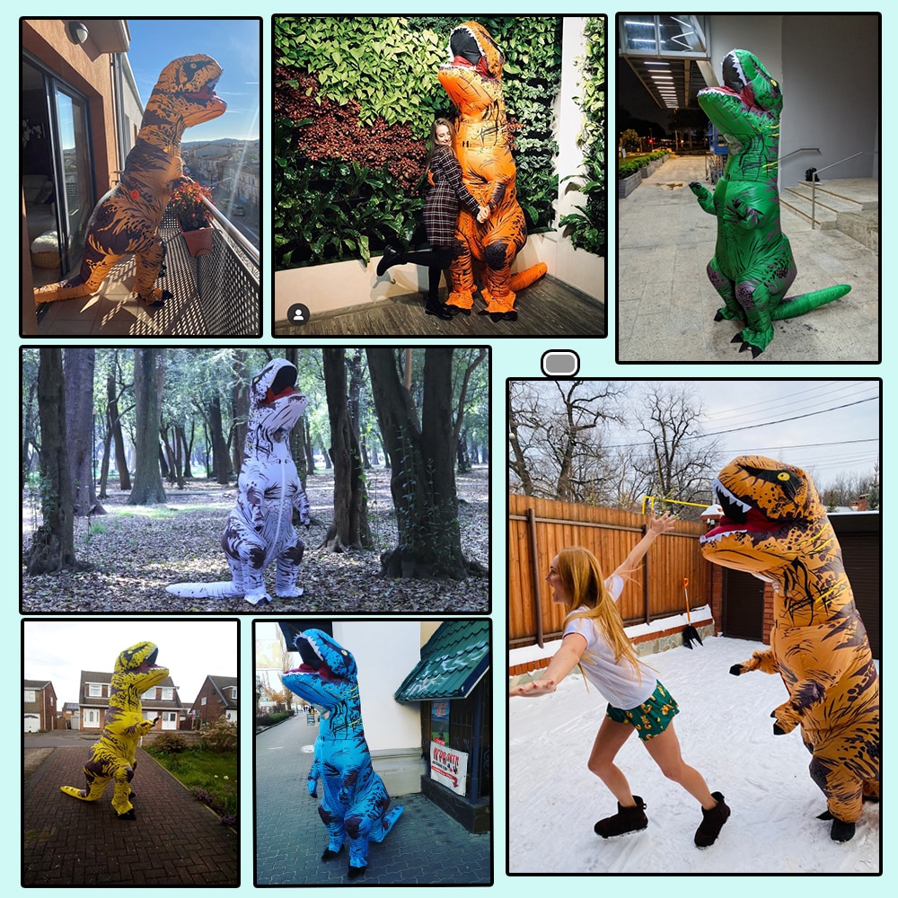 1537-t5svdn.jpg Inflatable Dinosaur Costume Jurassic Blow up Adults Kids Outfit Christmas - Image 6