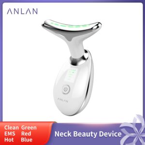 Neck Face Firming Wrinkle Removal Tool, Double Chin Reducer Vibration Massager with 3 Color Modes for Wrinkles Appearance Removal and Skin Tightening